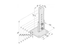 Gate post fitting, Twist, right Sommer