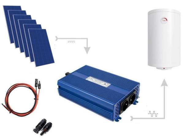 Sett for oppvarming av vann i 6xPV Mono-kjeler