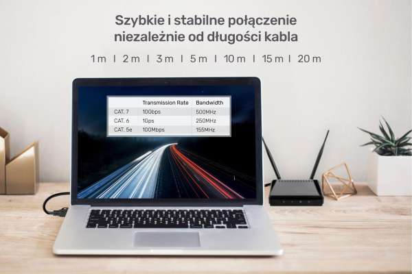 Unitek Kabel sieciowy płaski Ethernet Cat.7 5m